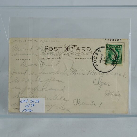 Antique Best Wishes Postcard - Picture 3 of 3